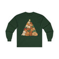 Golden Retriever Christmas Tree long sleeve tee in Forest Green