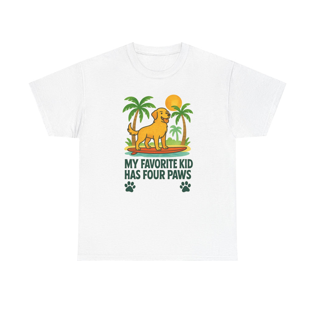 My Favorite Kid Has Four Paws Smiling Golden Retriever T-Shirt