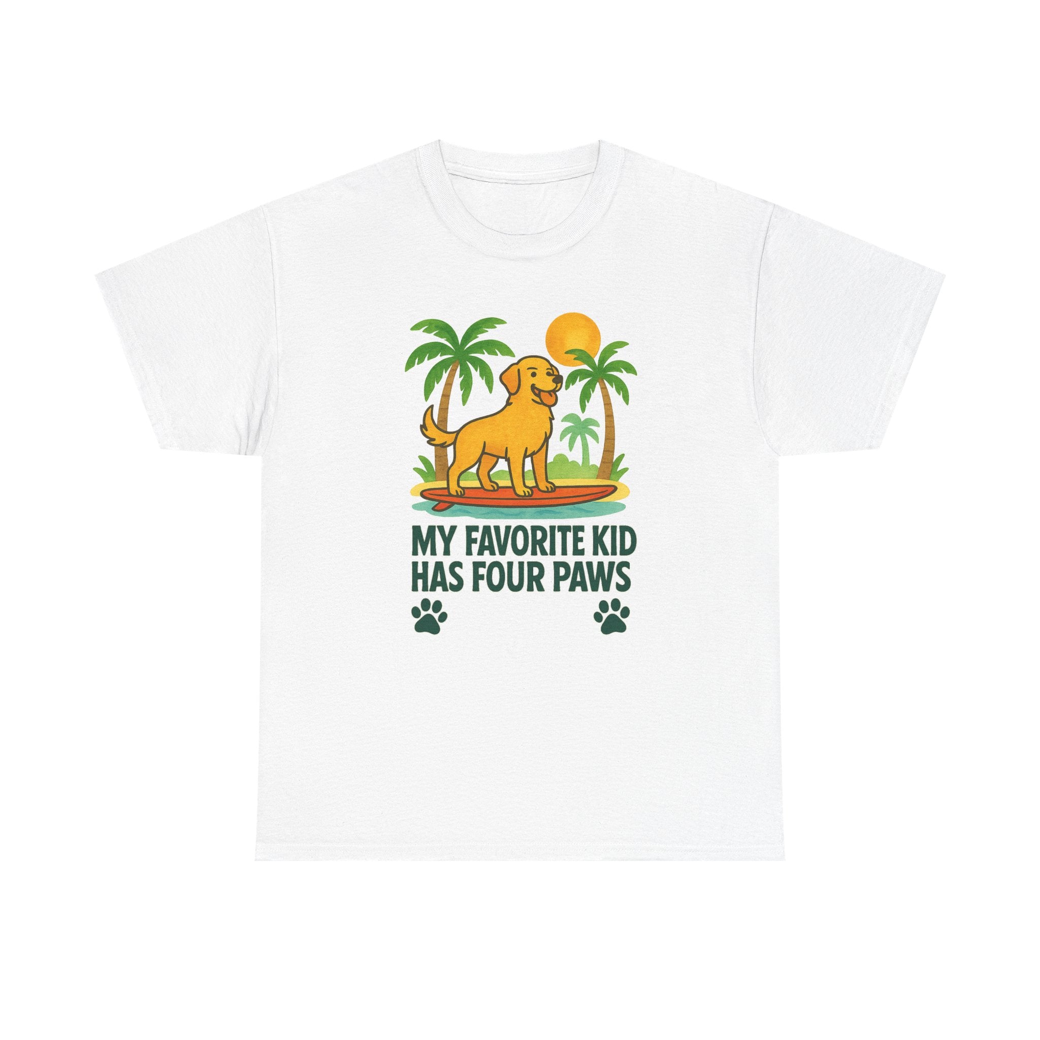 My Favorite Kid Has Four Paws Smiling Golden Retriever T-Shirt