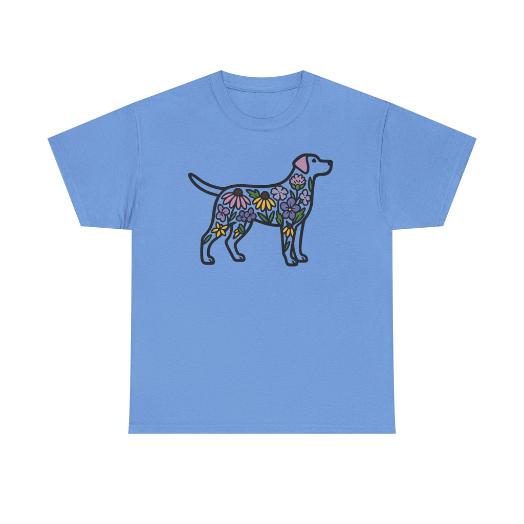 Dog Silhouette Filled with Flowers Graphic Art T-Shirt