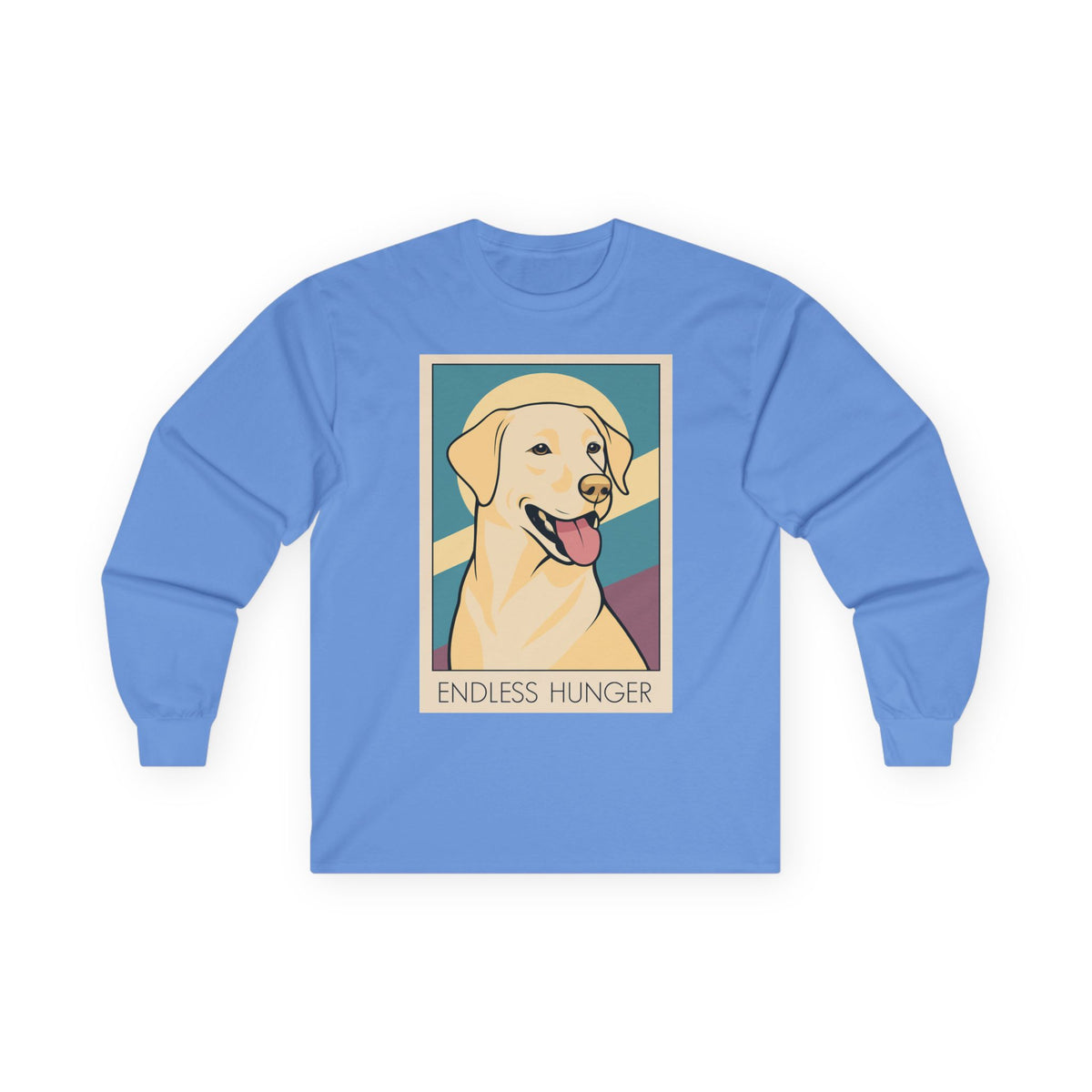 Endless Hunger Yellow Lab Long Sleeve Tee in Carolina Blue