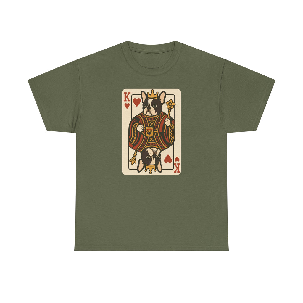 King Of Hearts French Bulldog Playing Card Funny Unique Design T-Shirt