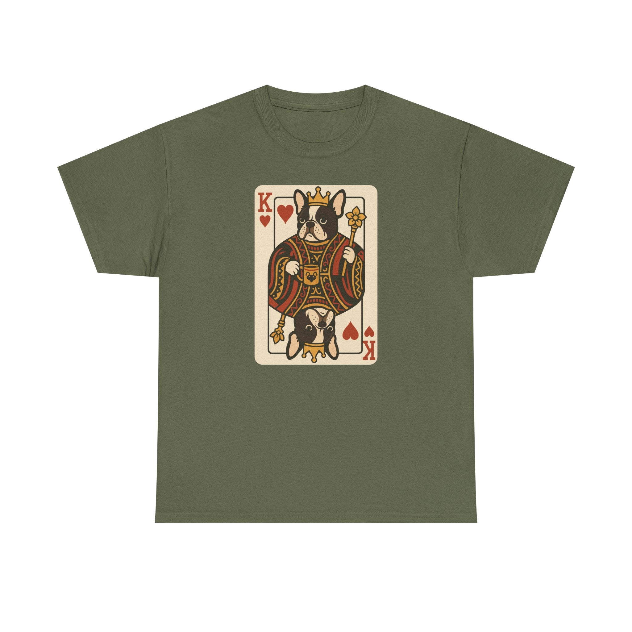 King Of Hearts French Bulldog Playing Card Funny Unique Design T-Shirt