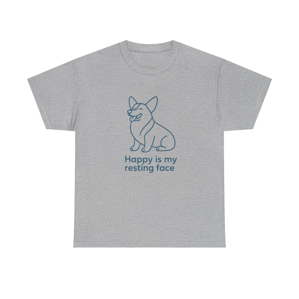 Happy Is My Resting Face - Funny Corgi Tee