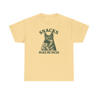 Snacks Make Me Nicer Funny German Shepherd With Donut Cute T-Shirt