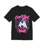 Gordon Setter Creep It Real Y'all t-shirt in Black, front view