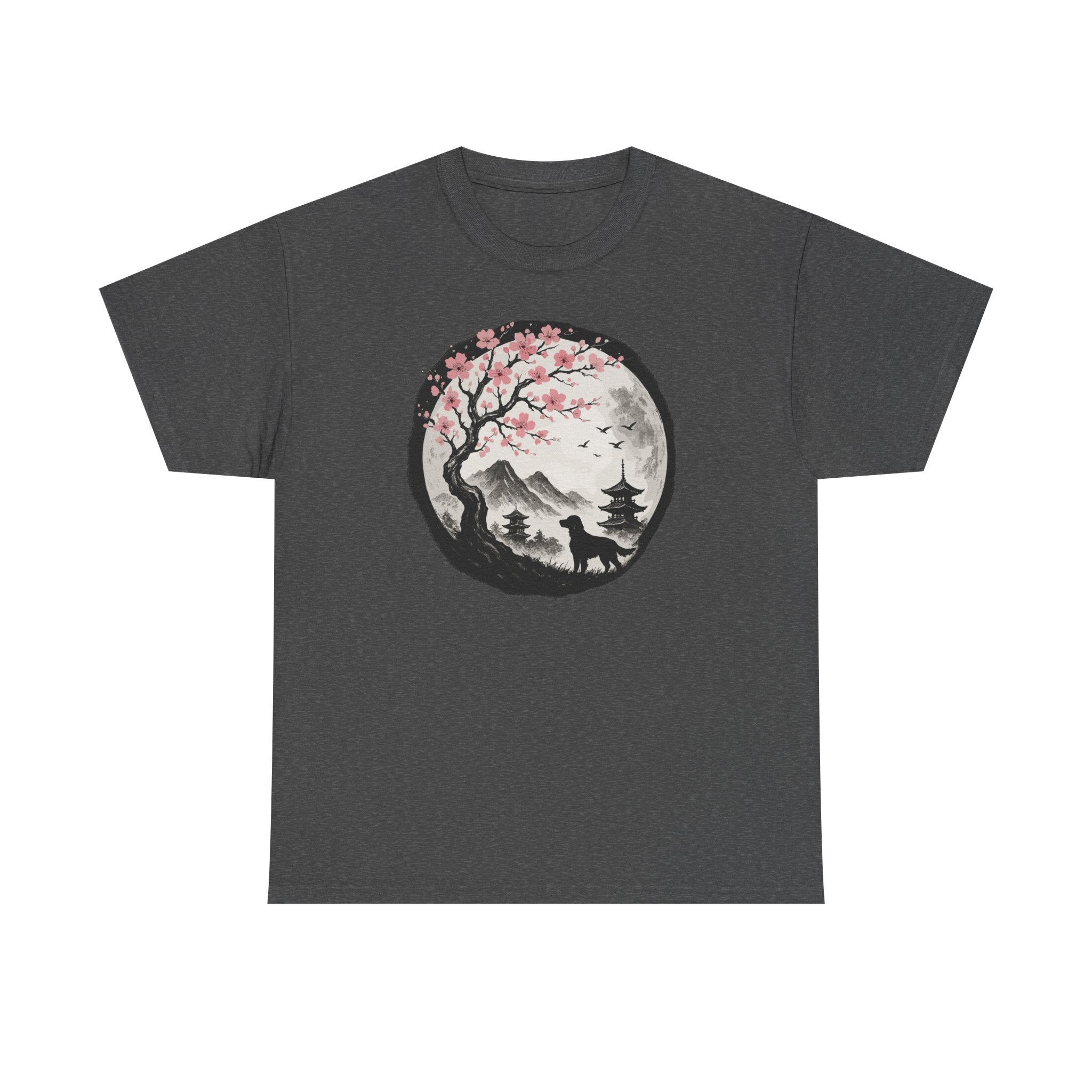 Gordon Setter Under Sakura Trees Landscape T-Shirt