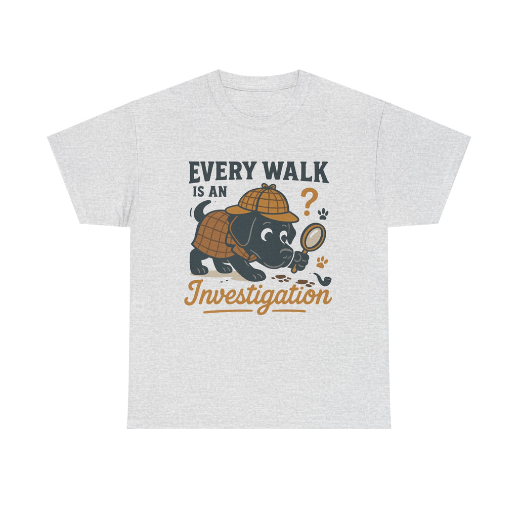 Black Lab "Every Walk is an Investigation" Cartoon Tee