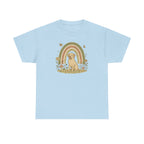 Adorable Labrador in Garden with Rainbow Graphic T-Shirt