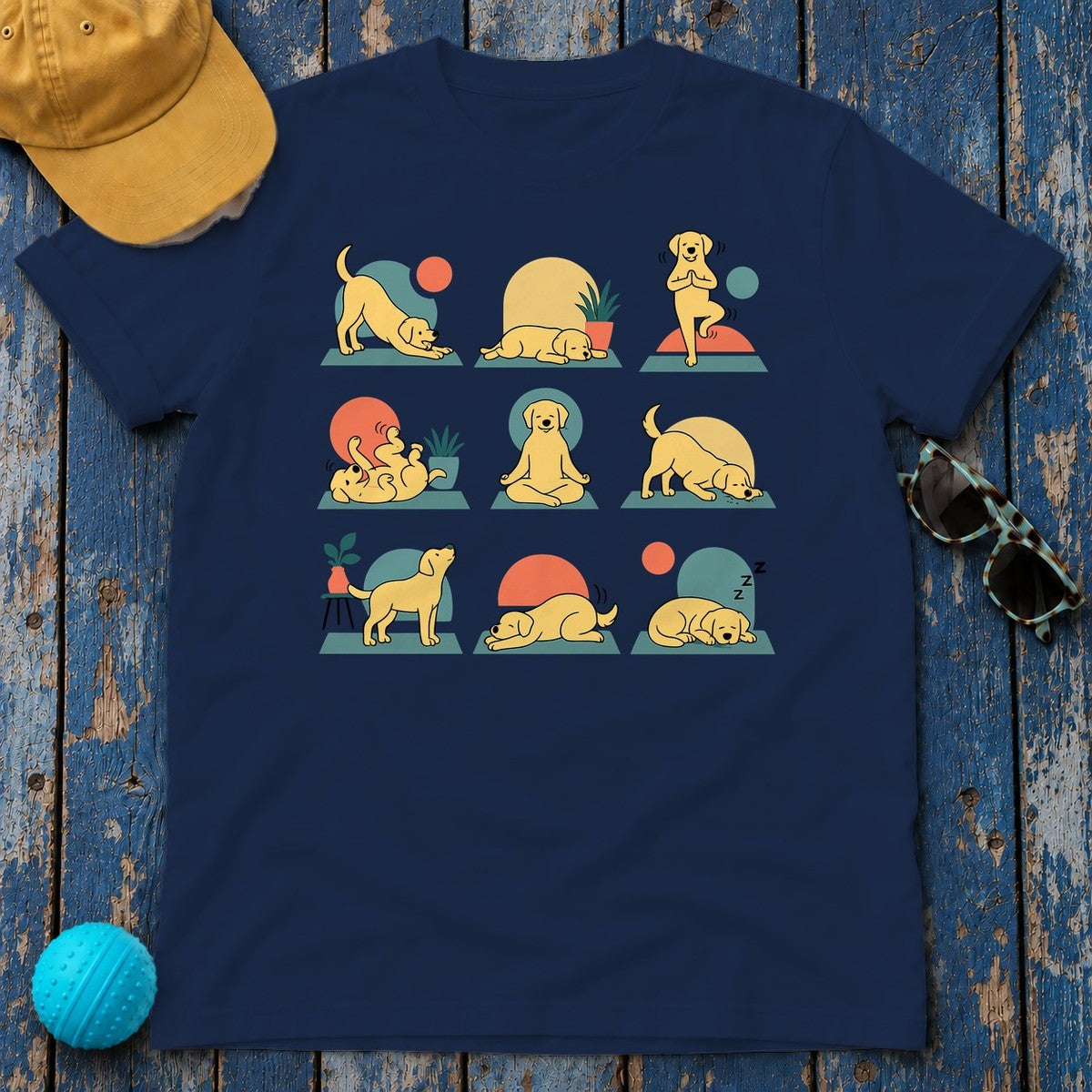 Lab Zen Poses T-Shirt in Navy