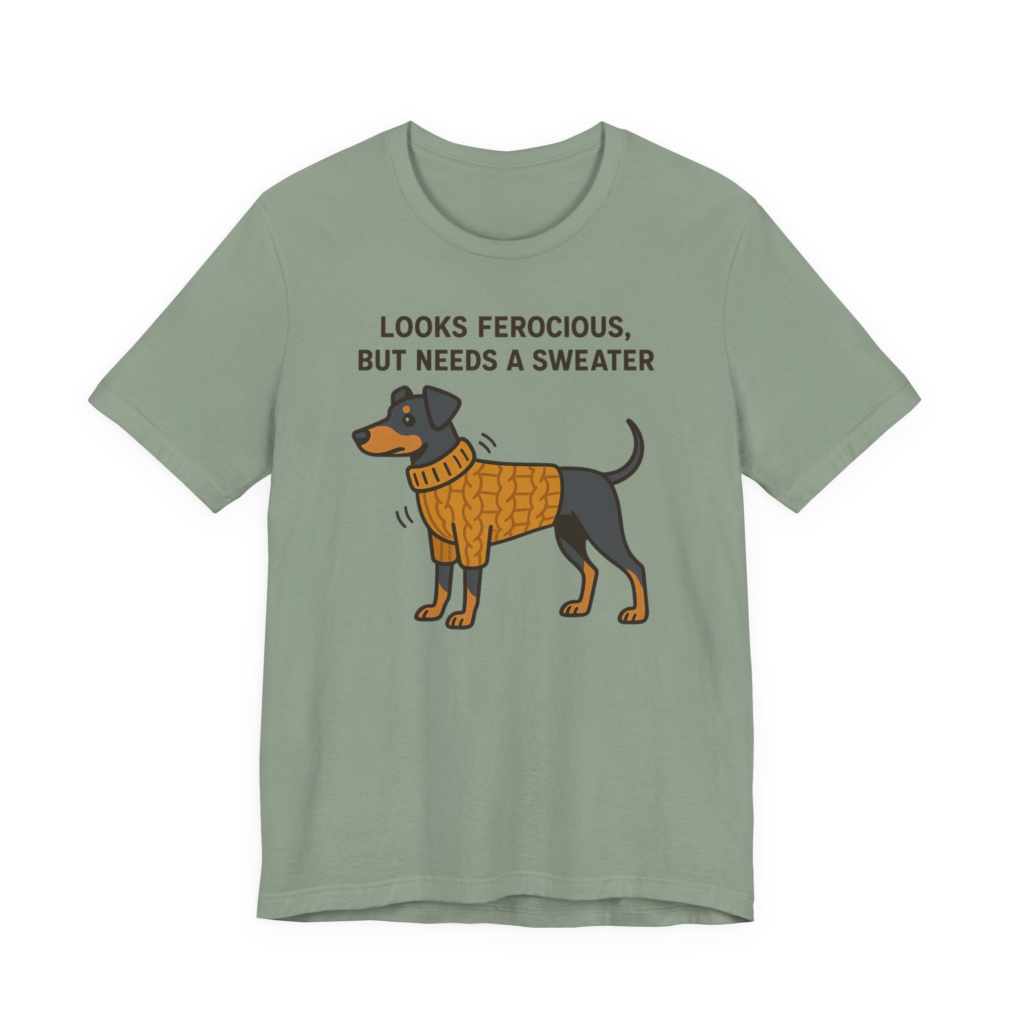 Doberman Looks Ferocious But Needs a Sweater Tee