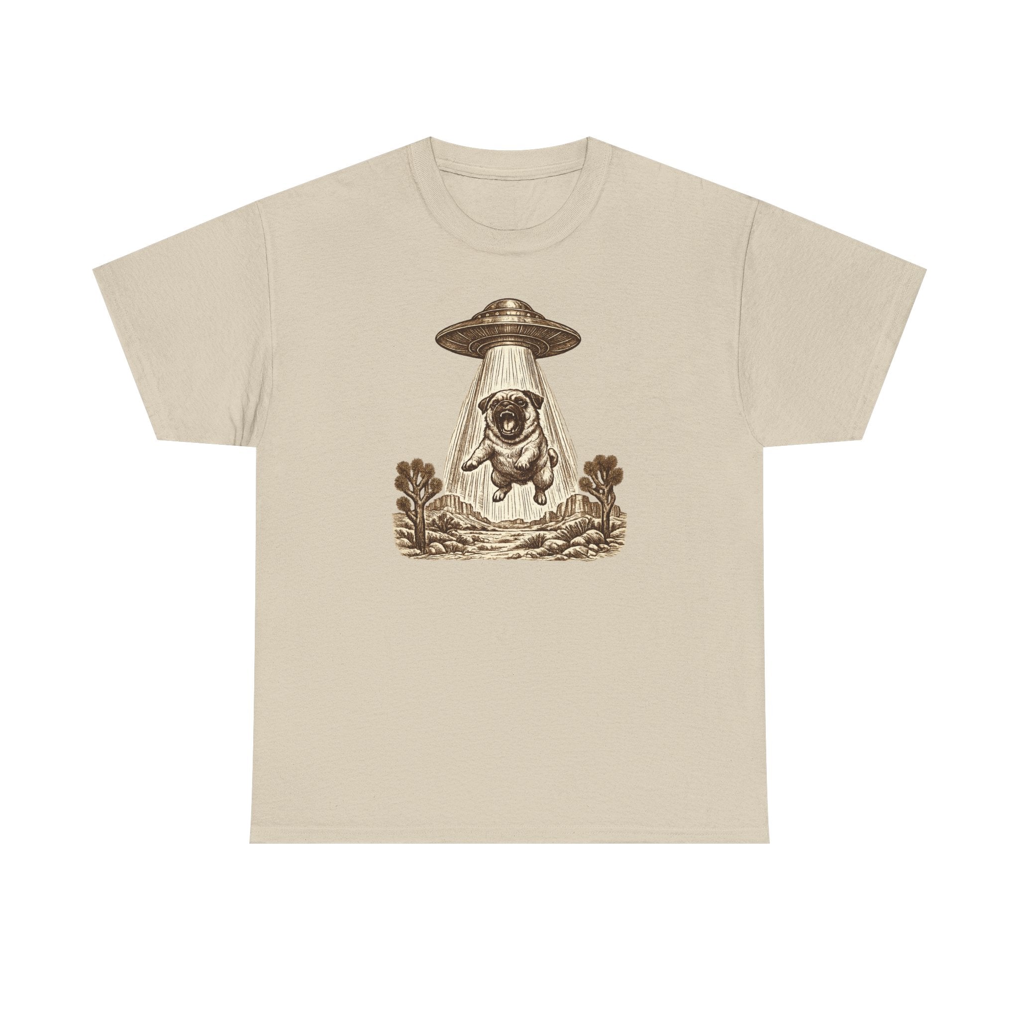Vintage Abducted Pug Desert T-shirt