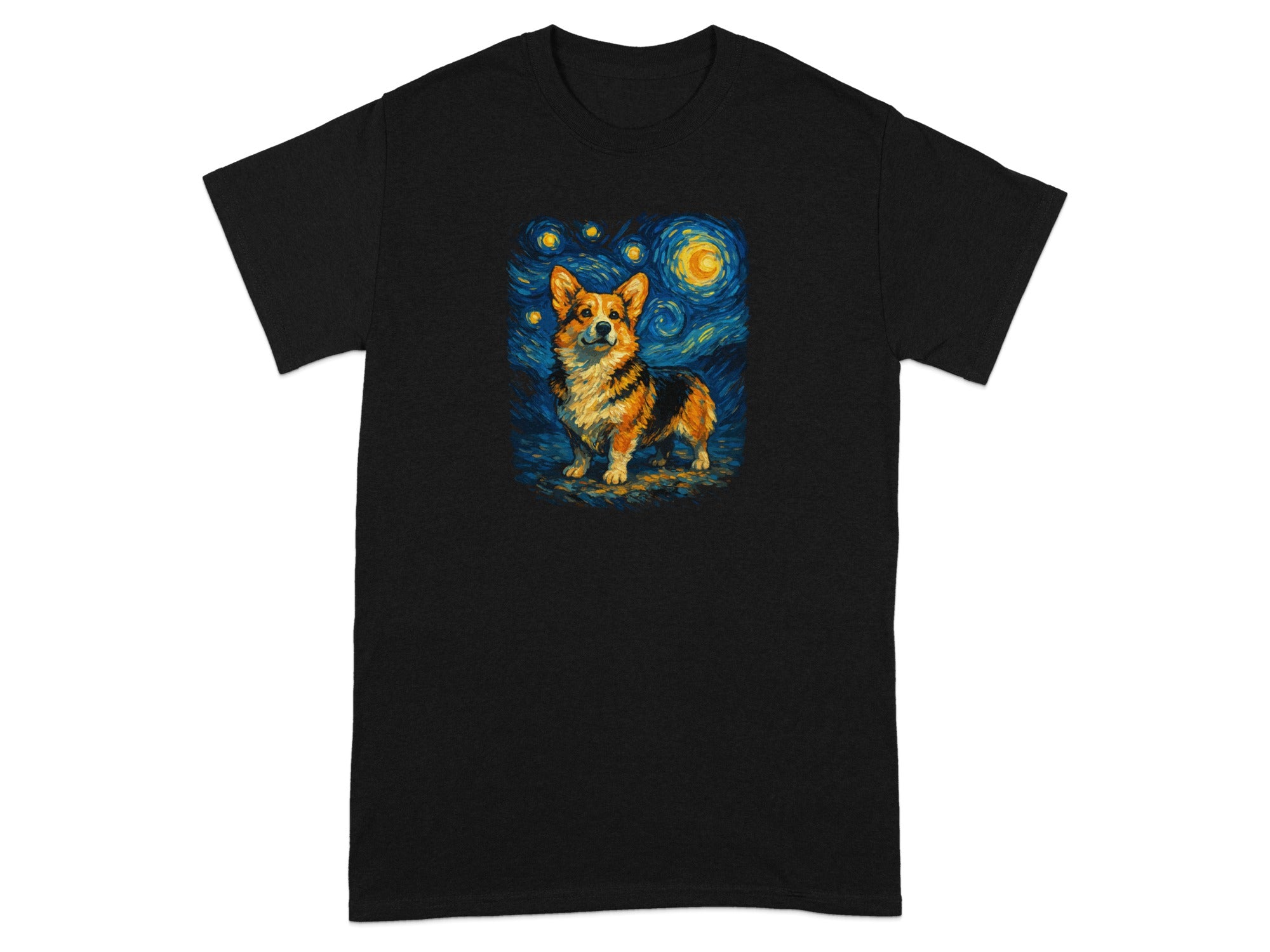 Corgi Under Starry Night Sky Graphic Shirt