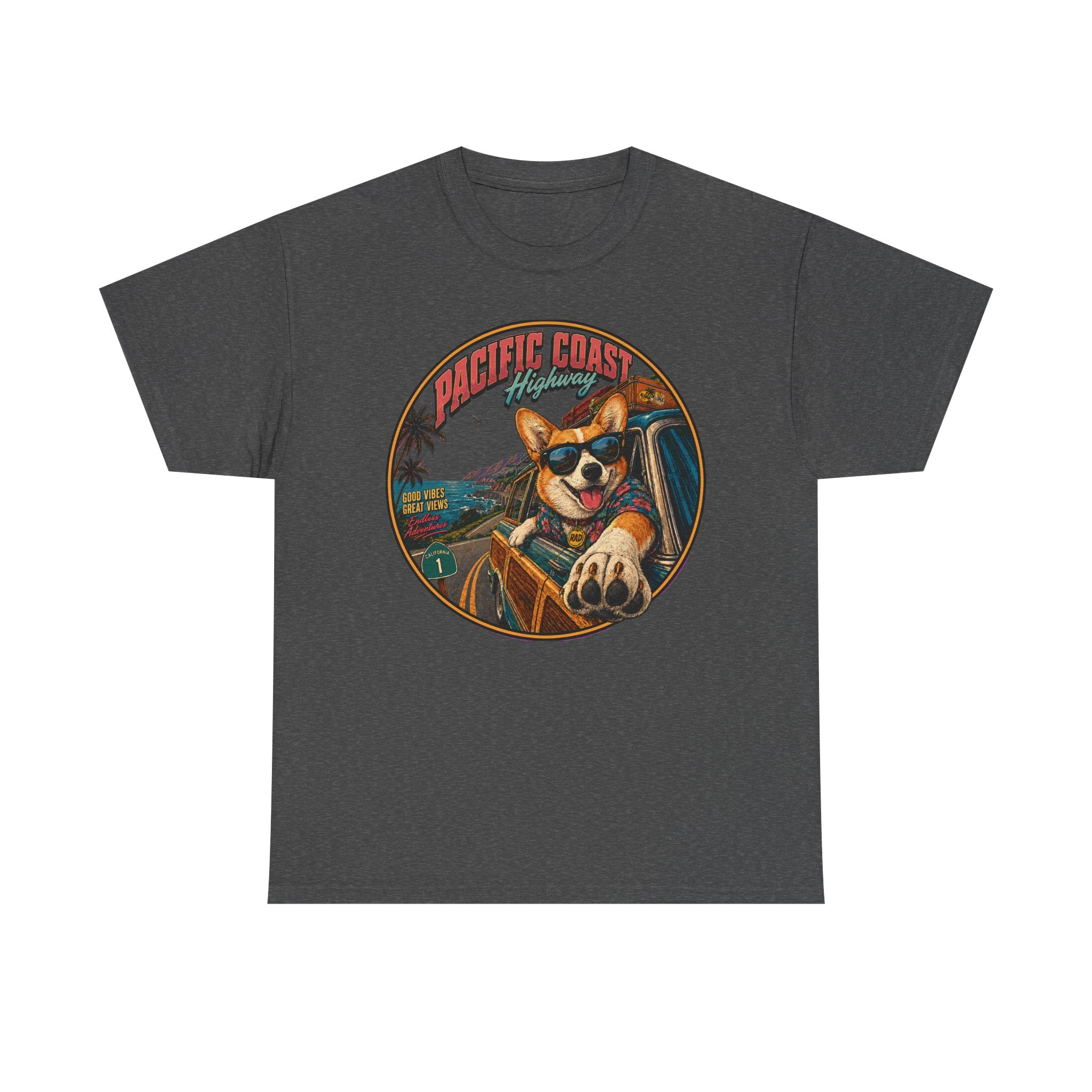 Pacific Coast Corgi Road Trip T-Shirt