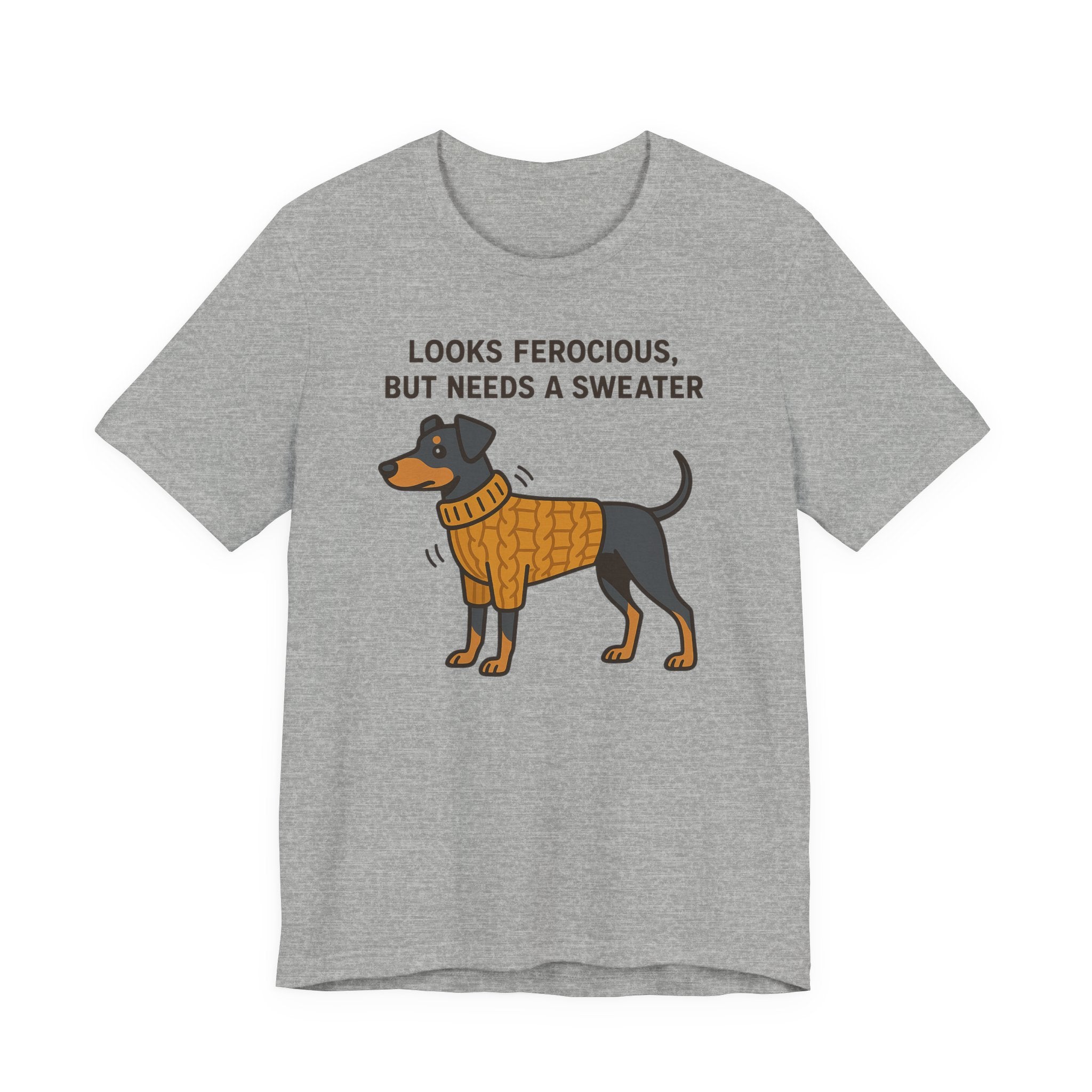 Doberman Looks Ferocious But Needs a Sweater Tee