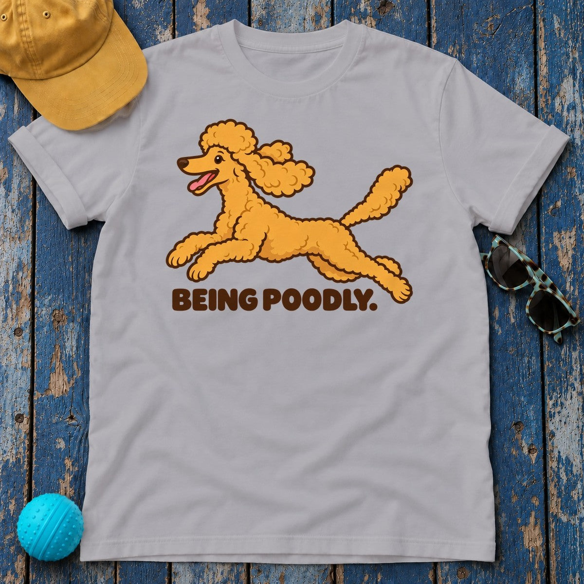 Being Poodly Poodle T-Shirt in Athletic Heather
