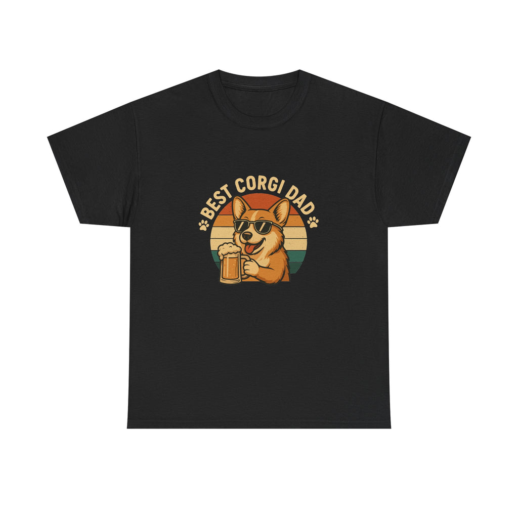 Best Corgi Dad Beer Lover Dog Retro Style Art T-Shirt