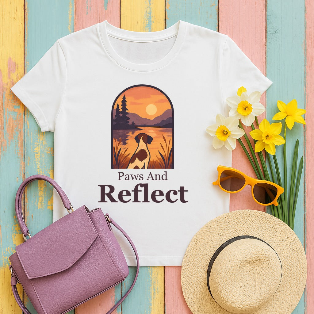 Pointer Paws and Reflect T-shirt in White