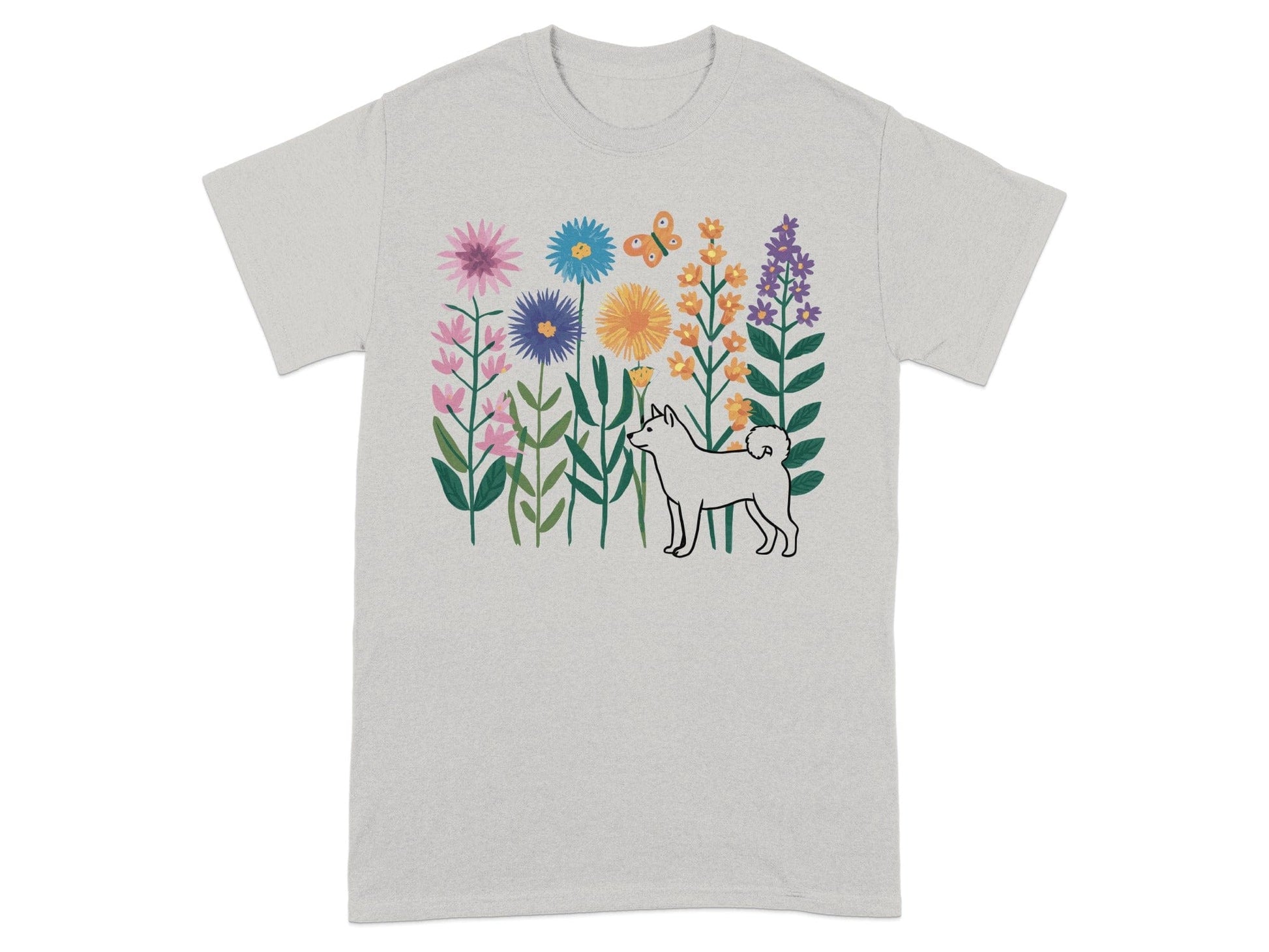 Floral Garden Dog and Butterfly Graphic Shirt product