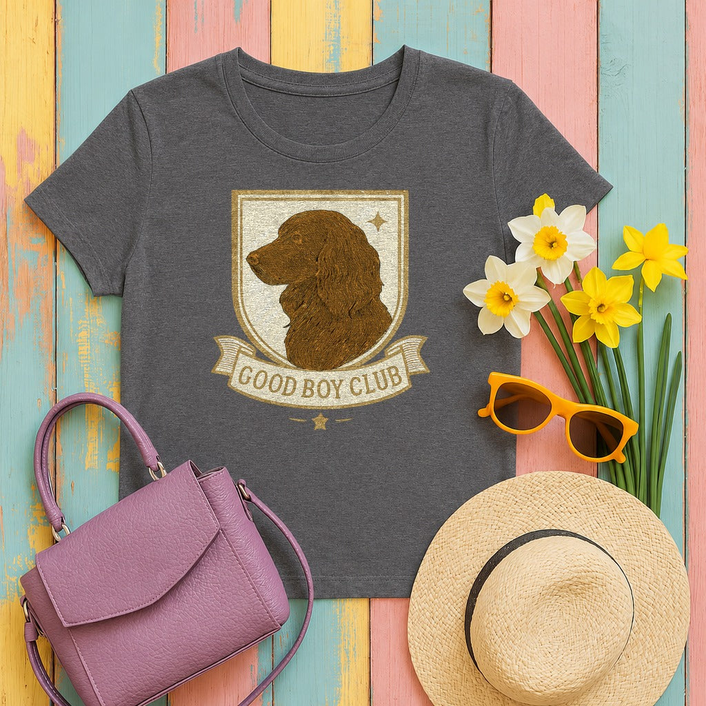 Boykin Spaniel Good Boy Club T-shirt in Dark Grey Heather