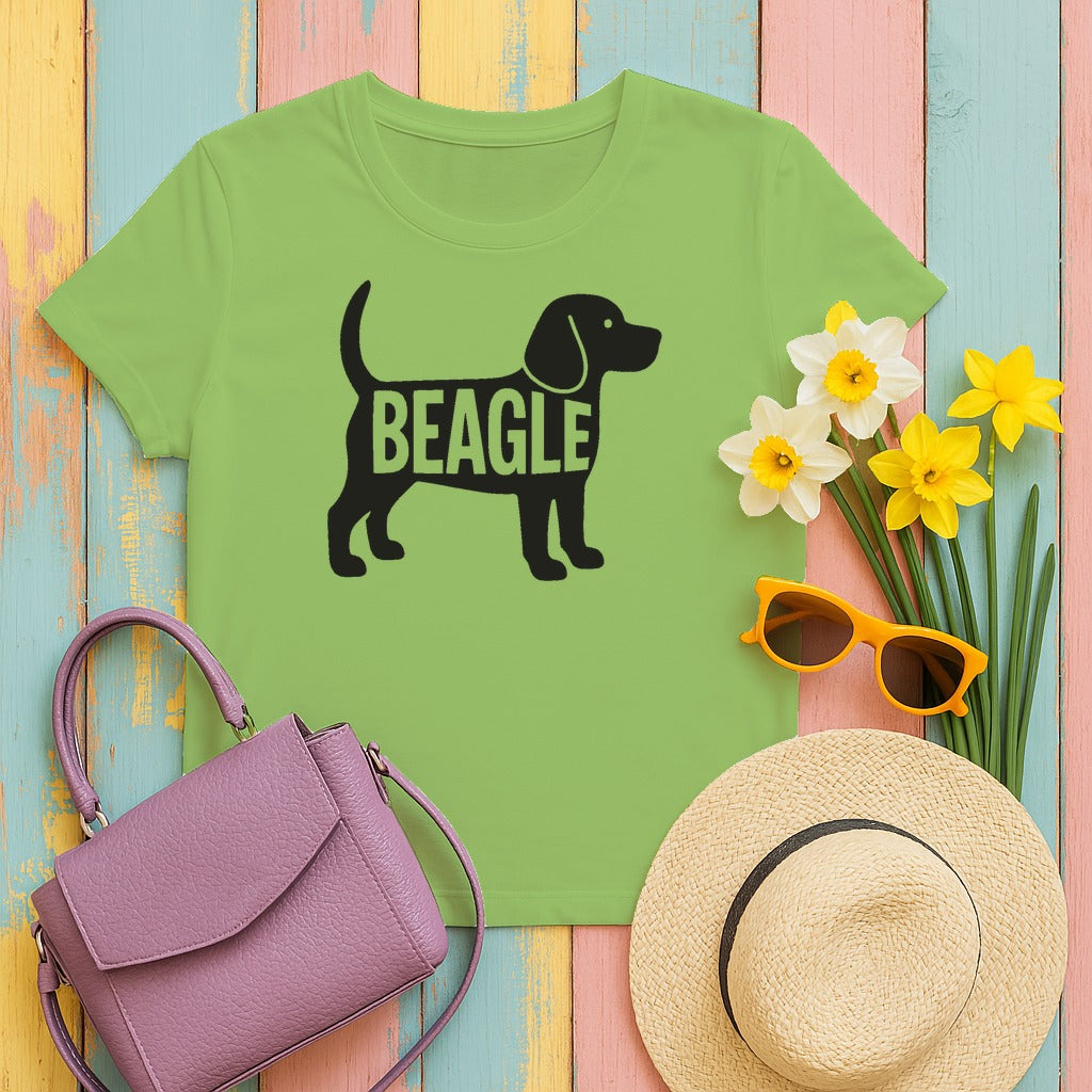 Sleek Beagle Silhouette T-Shirt in Lime