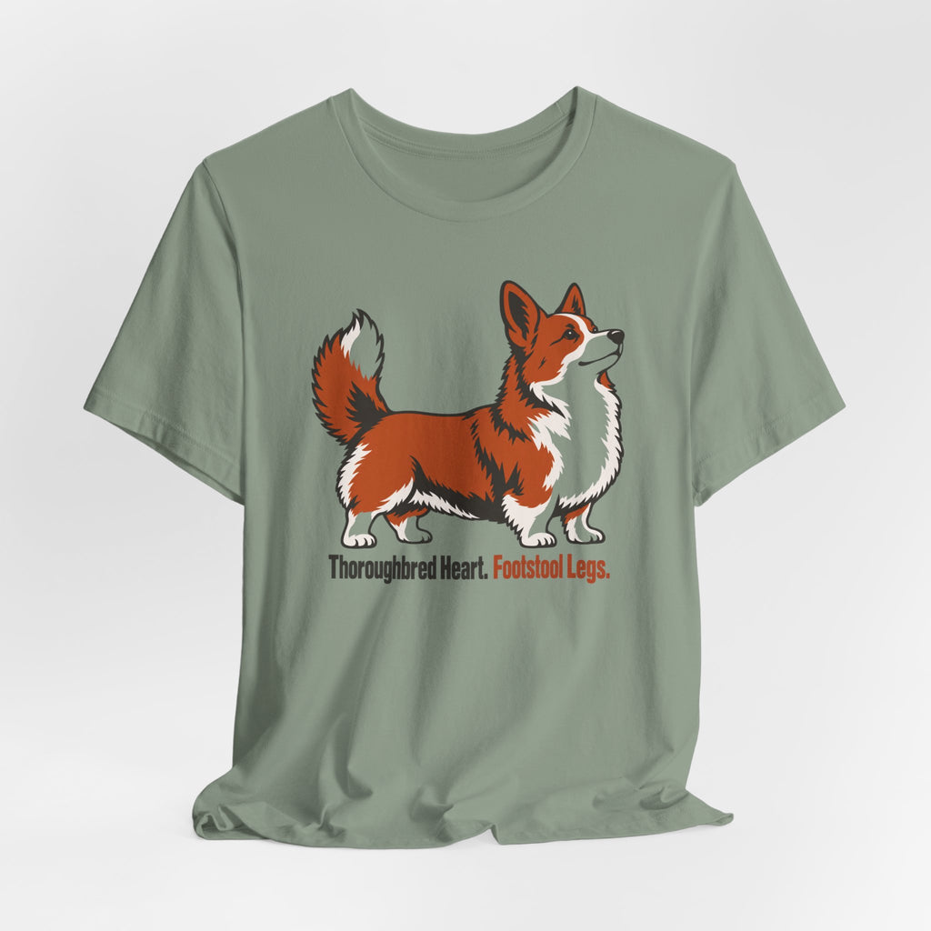 Thoroughbred Heart Footstool Legs Corgi T-Shirt