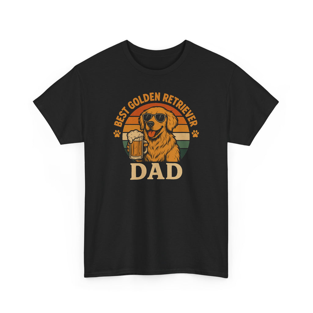 Best Golden Retriever Dad with Beer and Shades T-Shirt