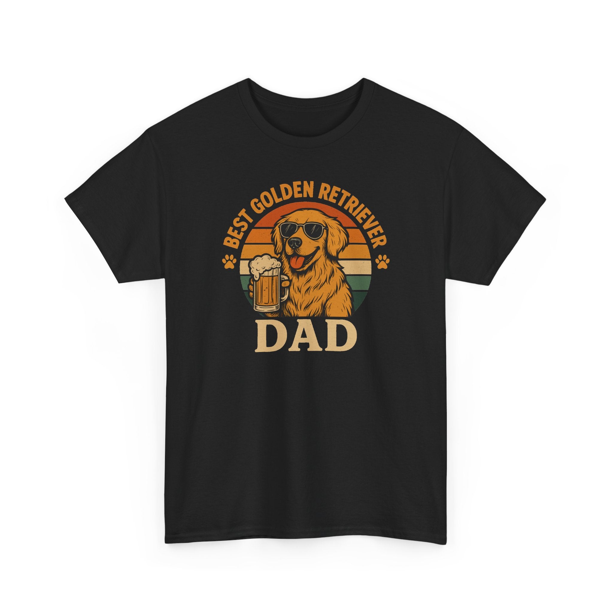 Best Golden Retriever Dad with Beer and Shades T-Shirt