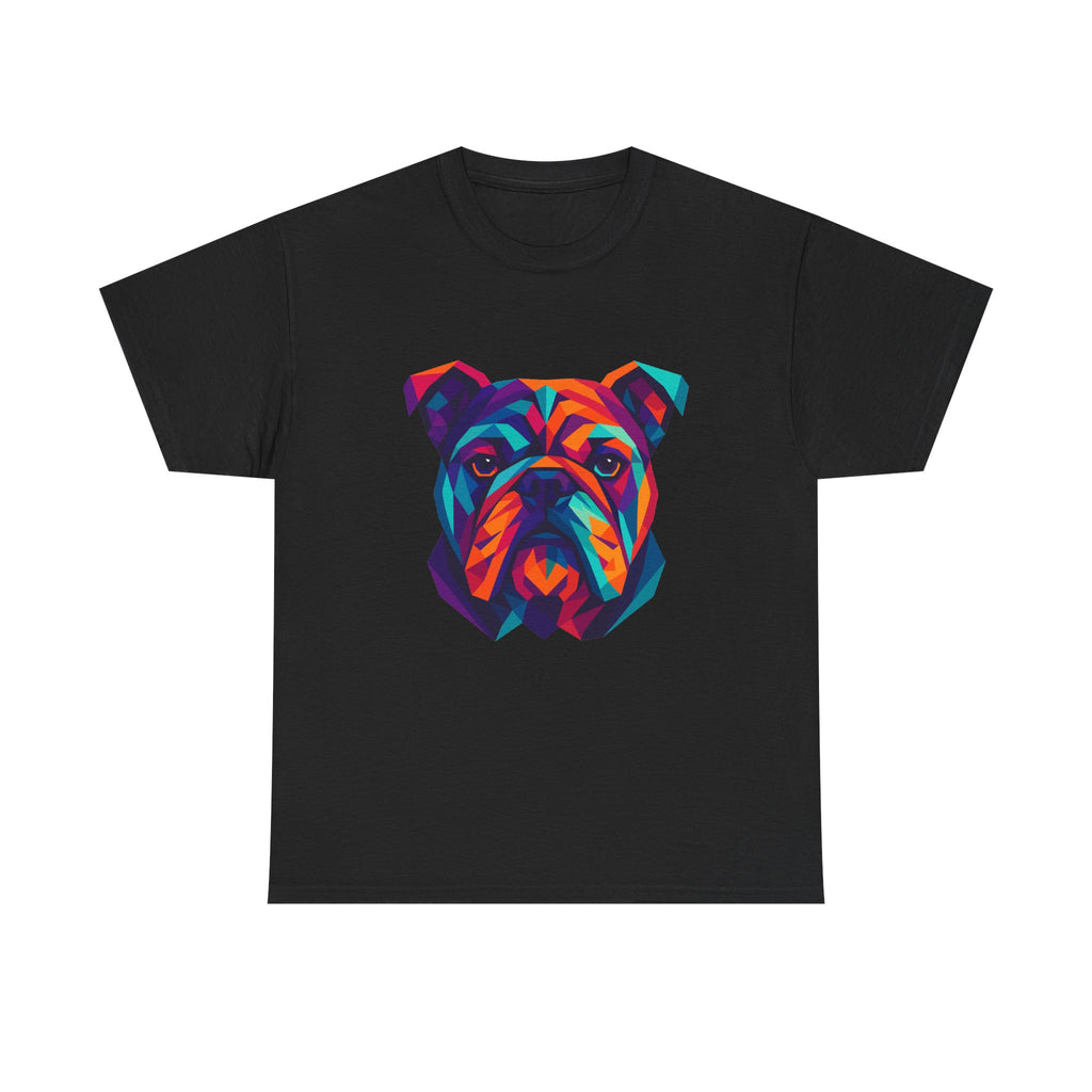 Colorful Geometric Bulldog Design Illustration Art T-Shirt