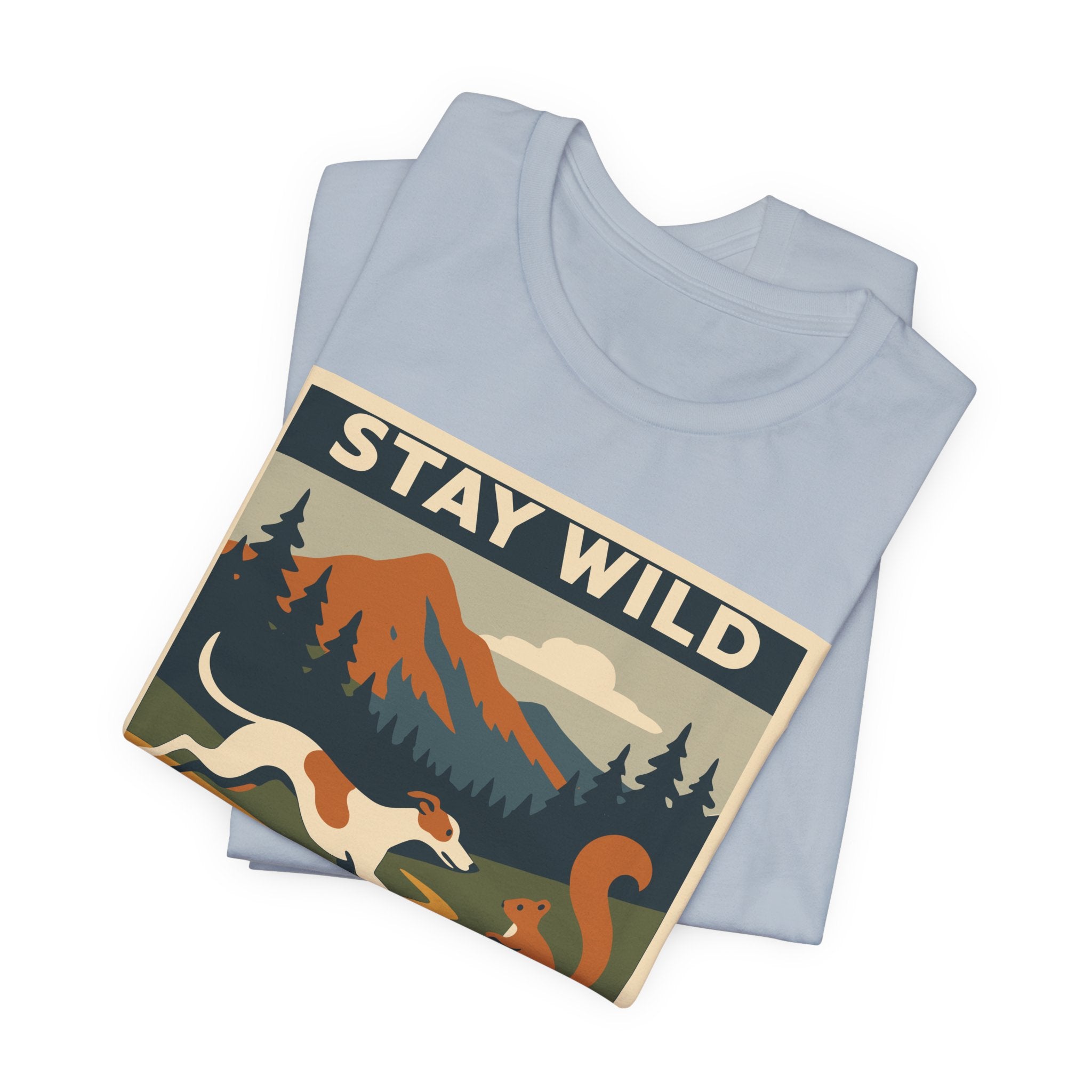 Greyhound Stay Wild Chase Squirrels Tee