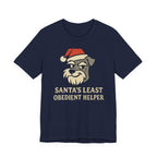 Santa's Least Obedient Helper Schnauzer Christmas T-Shirt