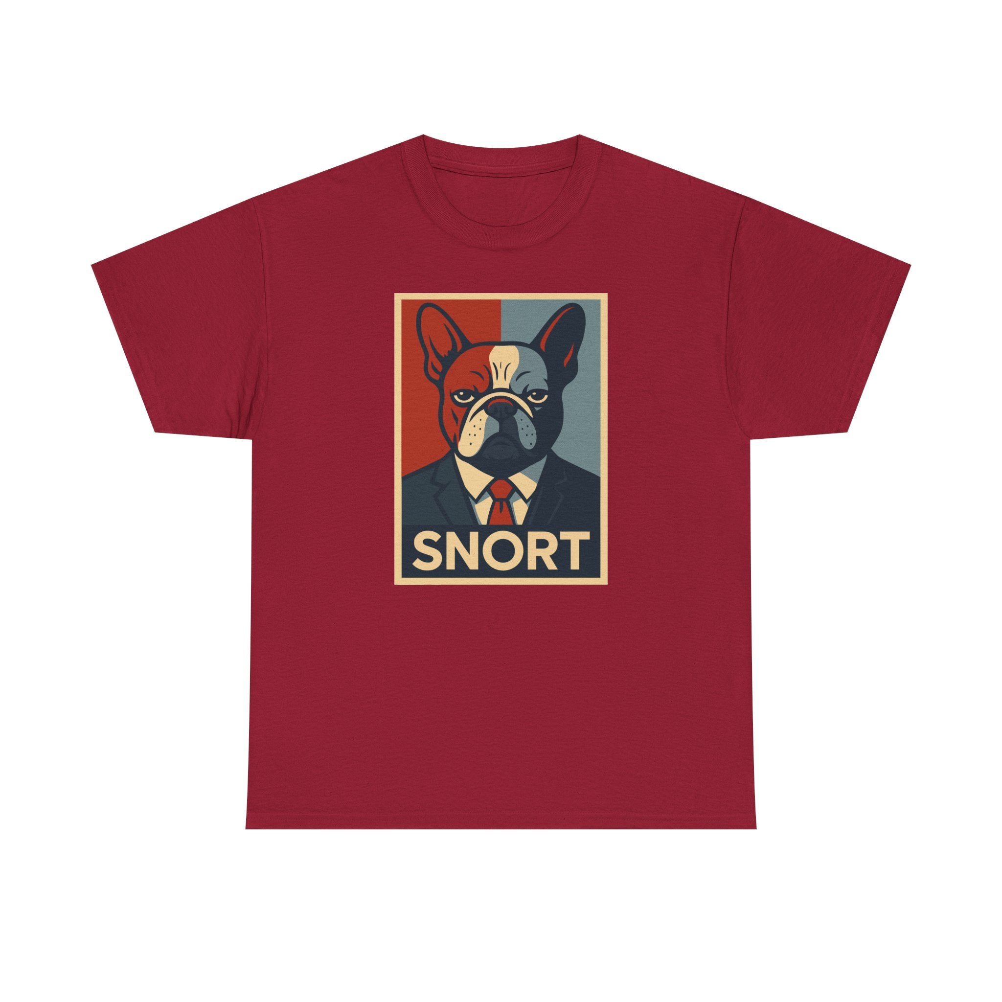 Snort French Bulldog Dog with Suit Design Funny T-Shirt