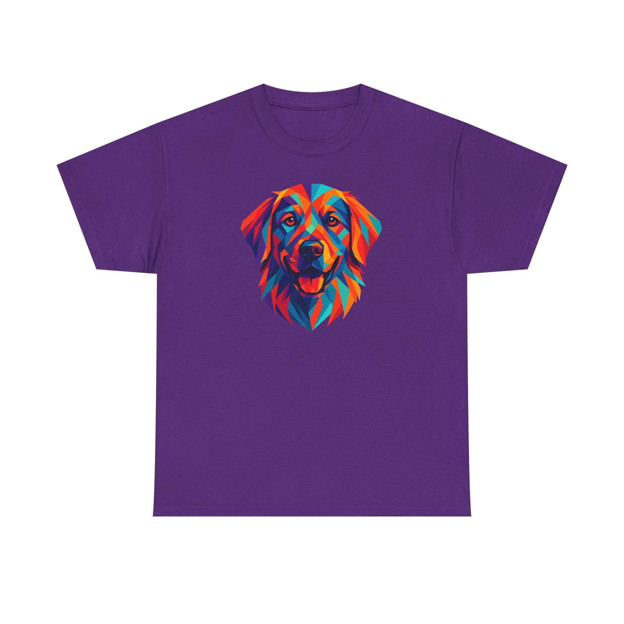Geometric Golden Retriever Dog Colorful Art T-Shirt