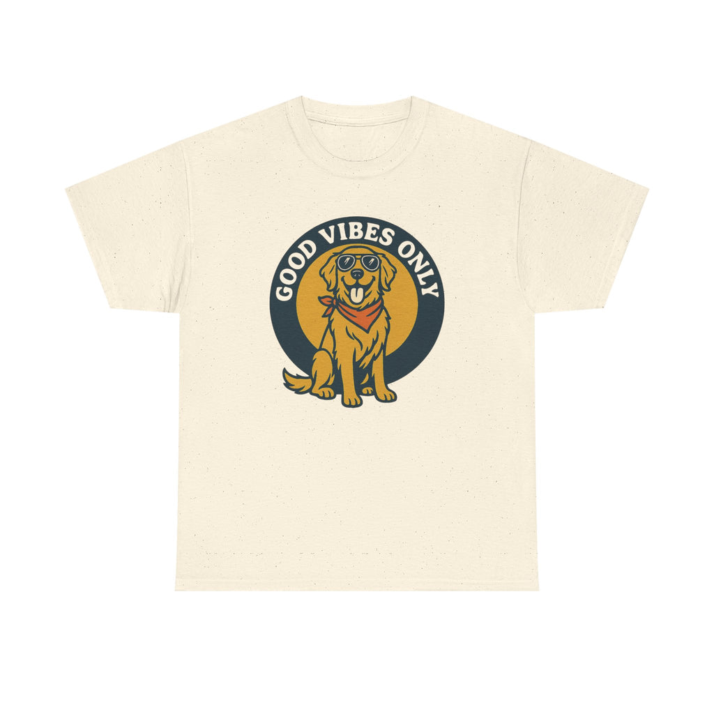 Good Vibes Only Golden Retriever With Glasses T-Shirt
