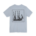 Upside Down Sleeping Greyhound Back Print Tee in Light Blue, back