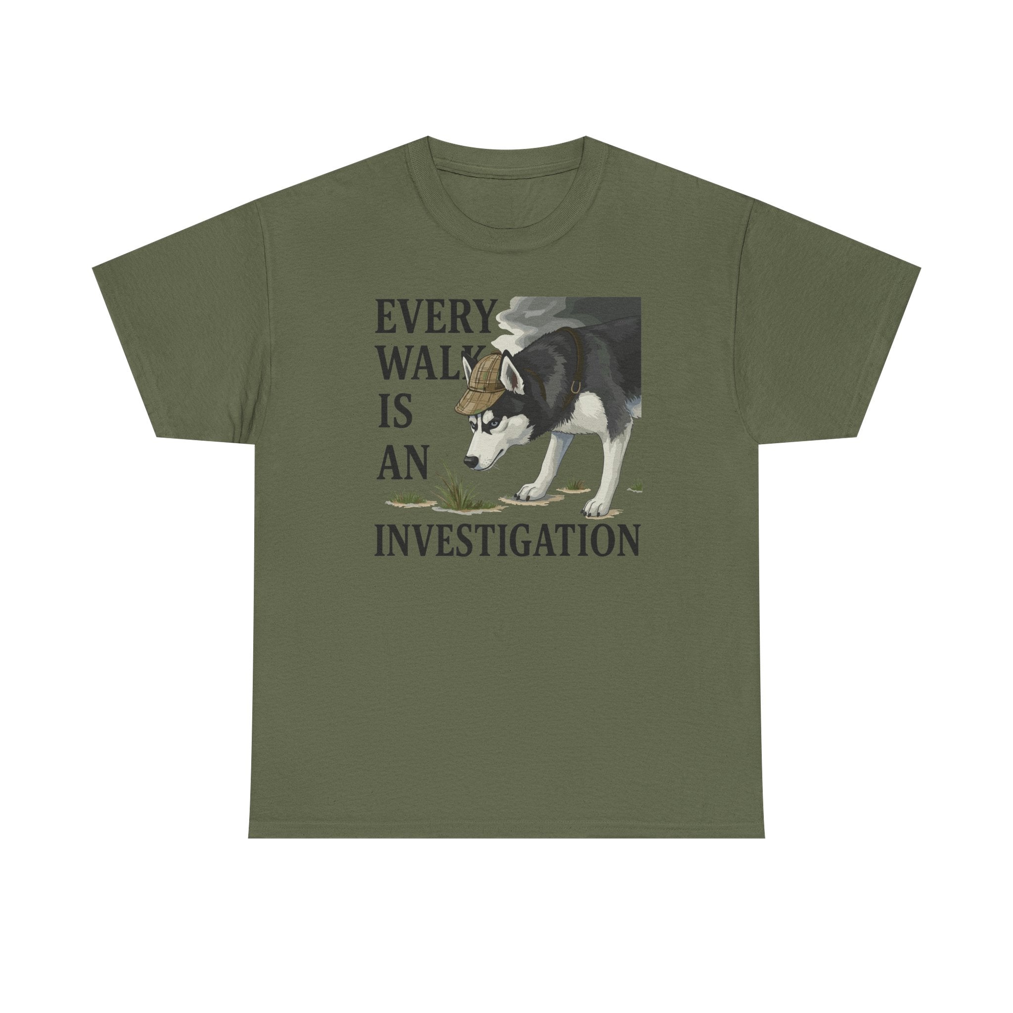 Every Walk is an Investigation Dog Detective Husky T-Shirt