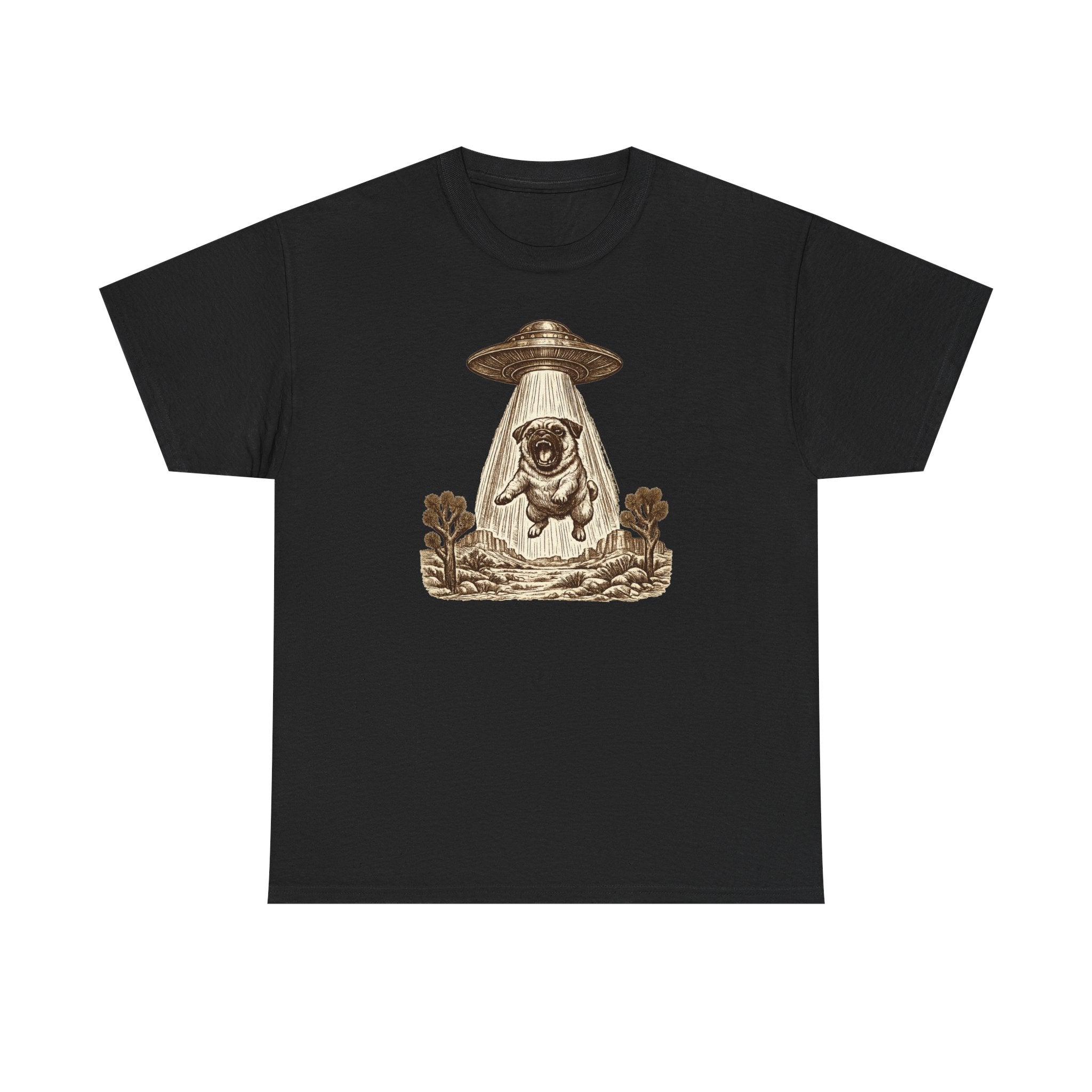 Vintage Abducted Pug Desert T-shirt
