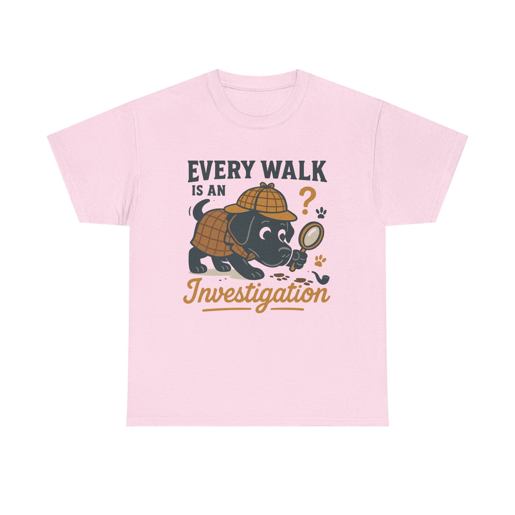 Black Lab "Every Walk is an Investigation" Cartoon Tee