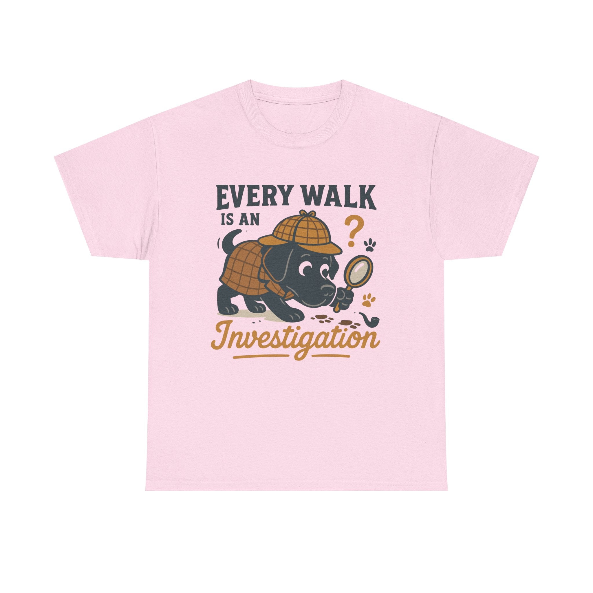 Black Lab "Every Walk is an Investigation" Cartoon Tee