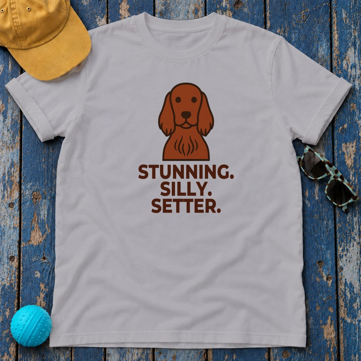 Stunning. Silly. Setter. Irish Setter T-Shirt in Athletic Heather