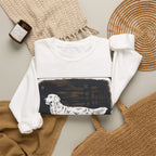 Golden Retriever Woodcut Style Graphic Print Sweatshirt