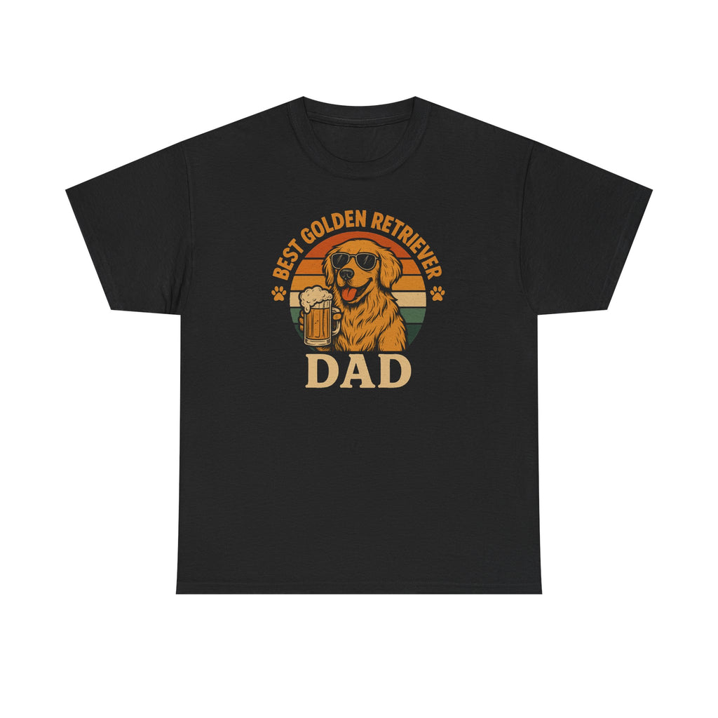 Best Golden Retriever Dad with Beer and Shades T-Shirt