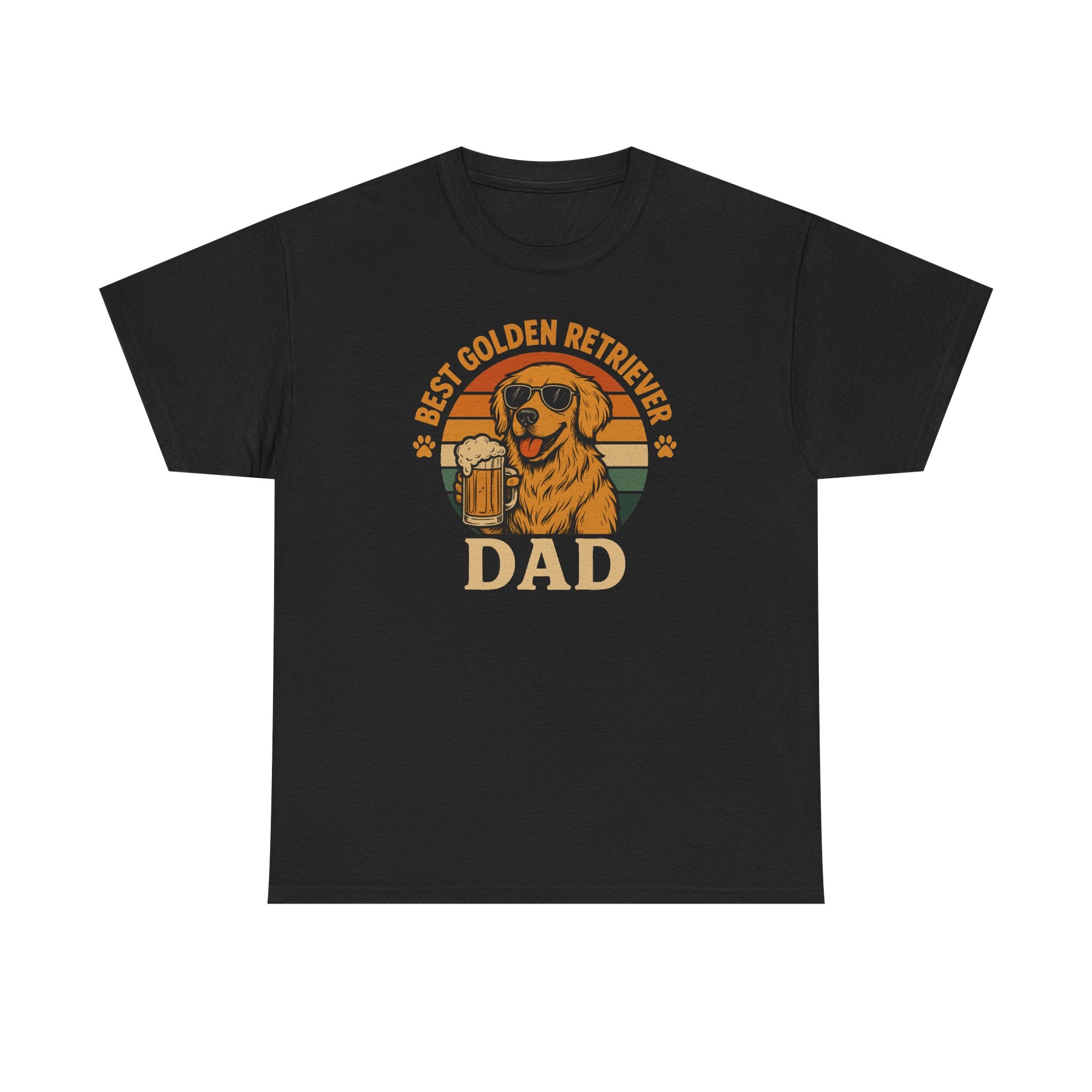 Best Golden Retriever Dad with Beer and Shades T-Shirt