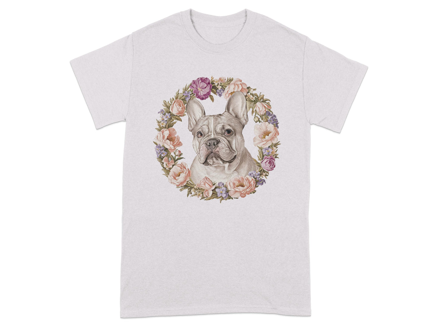 Floral Wreath Dog Graphic Design T-Shirt product