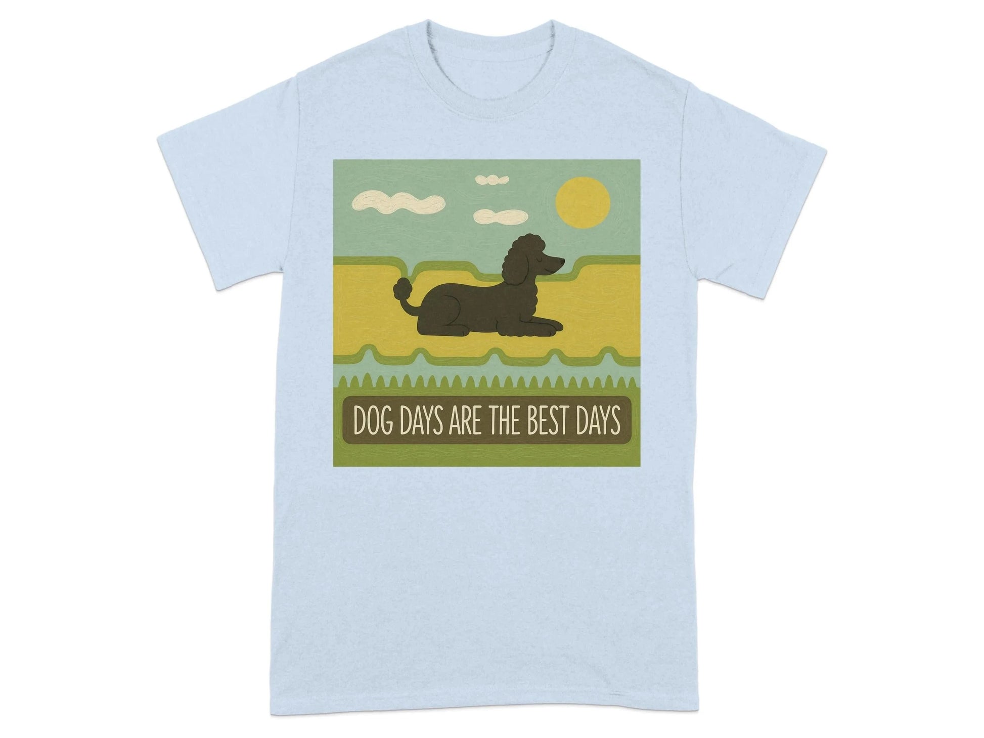 Dog Days Are the Best Days Poodle T-Shirt Light Blue T-shirt