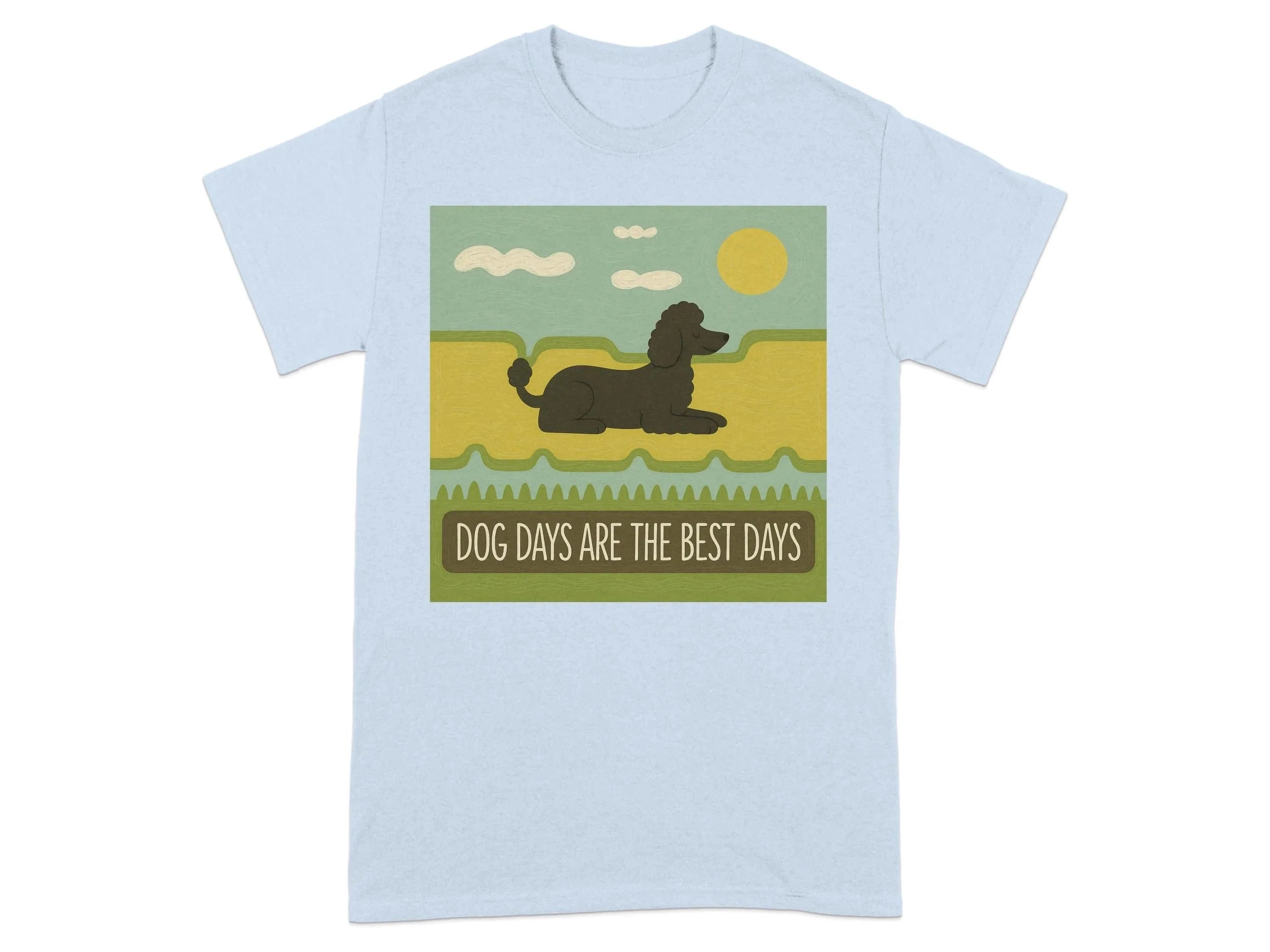 Dog Days Are the Best Days Poodle T-Shirt Light Blue T-shirt