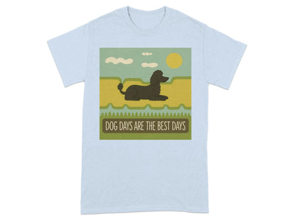 Dog Days Are the Best Days Poodle T-Shirt Light Blue T-shirt