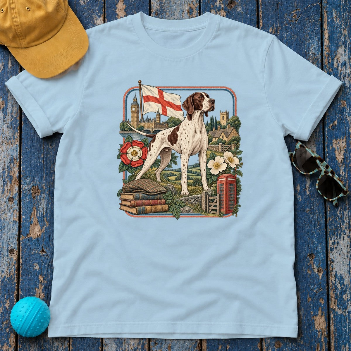 Pointer England Heritage T-Shirt in Light Blue