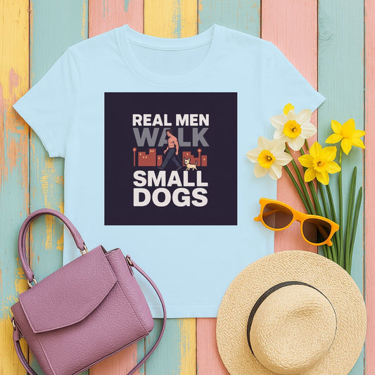 Real Men Walk Small Dogs Graphic T-Shirt product type
