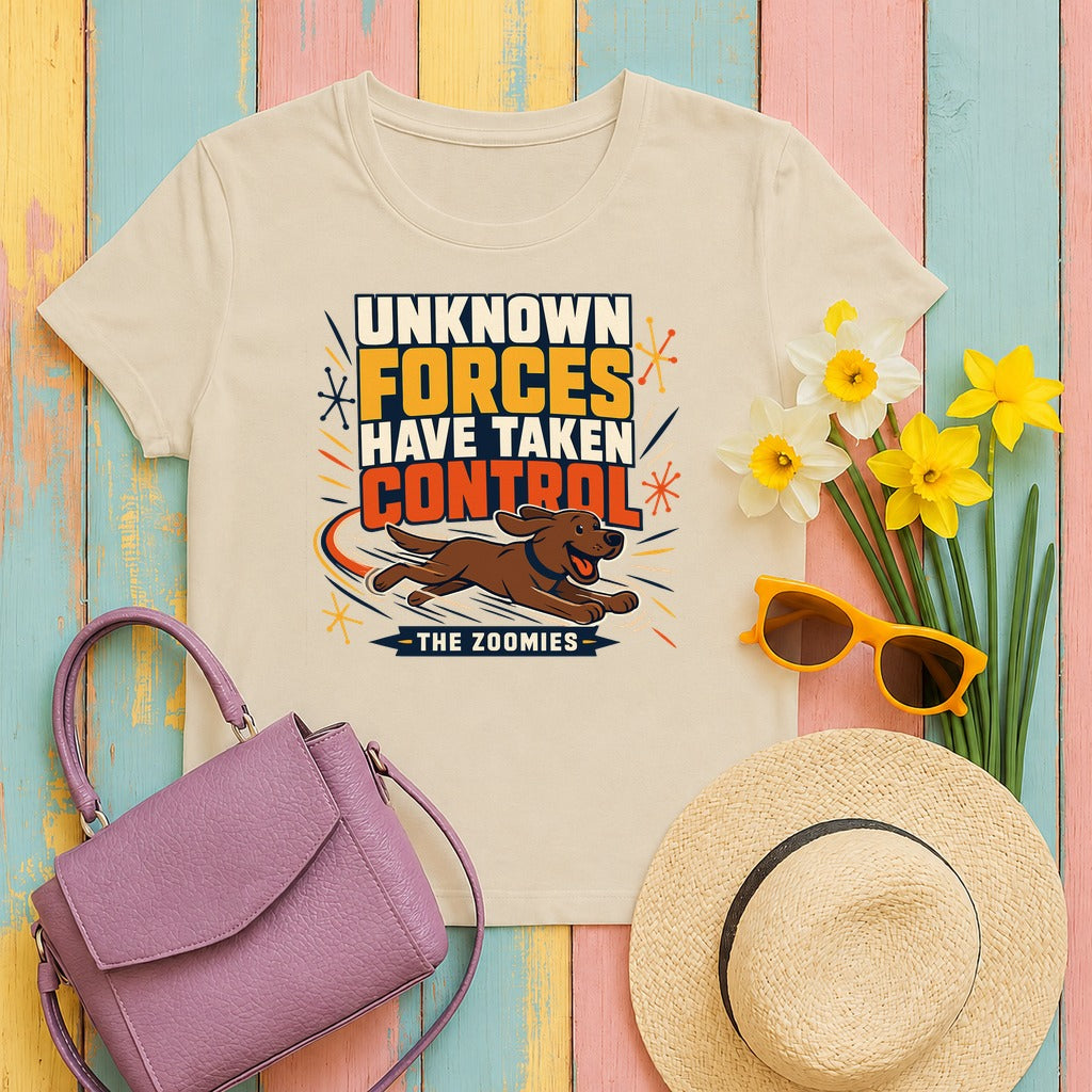 The Zoomies: Chocolate Lab T-Shirt in Sand